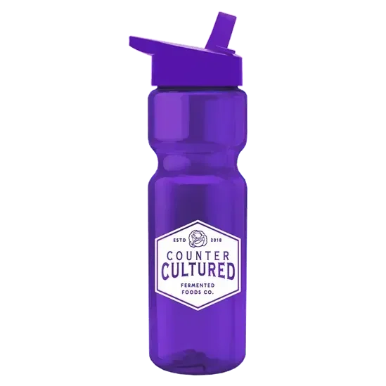Custom Branded 28 oz. Transparent Bottle - Flip Straw Lid — view 15