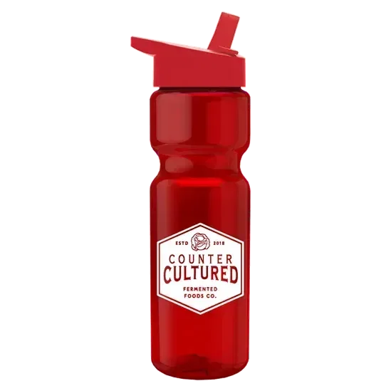Custom Branded 28 oz. Transparent Bottle - Flip Straw Lid — view 18
