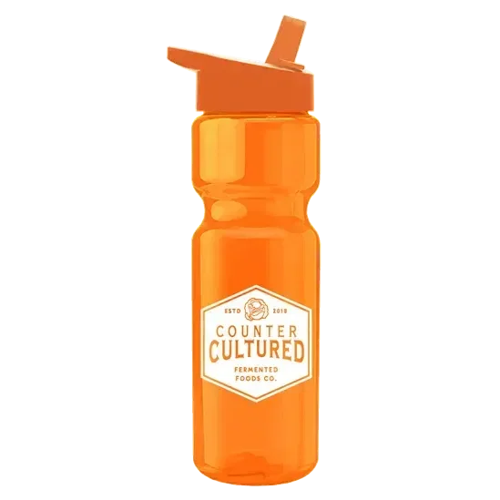 Custom Branded 28 oz. Transparent Bottle - Flip Straw Lid — view 20