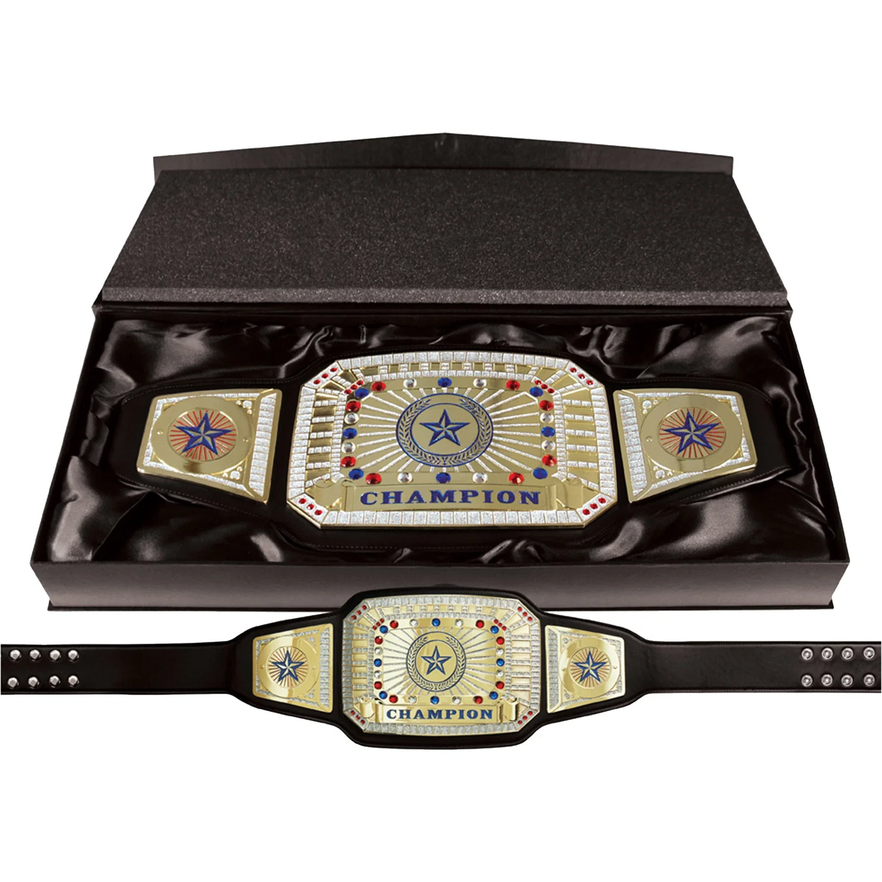 Champion Custom Championship Belts: Black-Gold — view 2