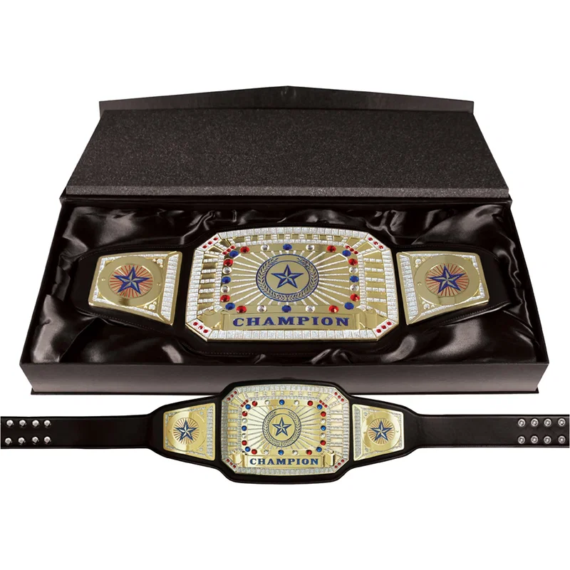 Champion Custom Championship Belts: Black-Gold — view 2
