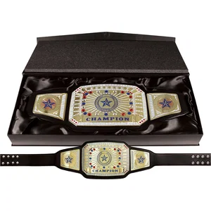 Leather Championship Belt with Snap Closure, 52" L