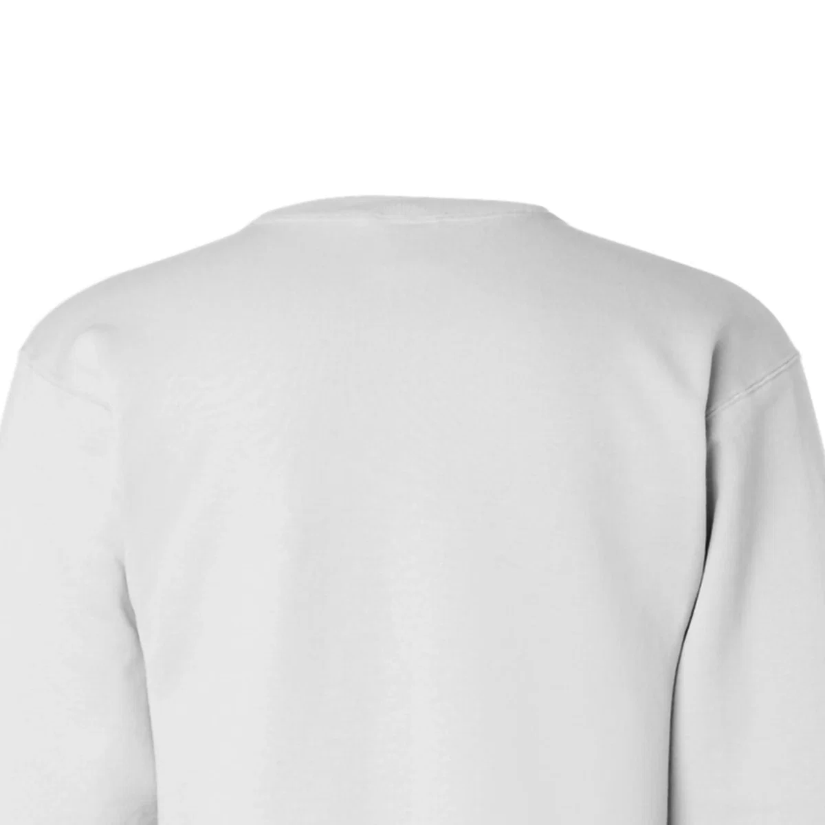 Ribbed crew collar seen up close