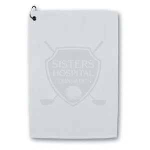 Champions White Cotton Golf Towel with Carabiner