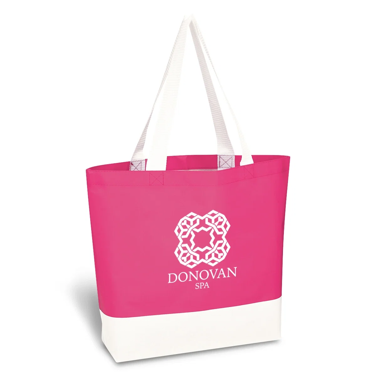 Laminated tote with a wipe-clean surface and twin handles