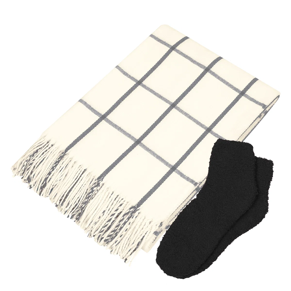 Same throw and socks set from a new angle for holiday gifting