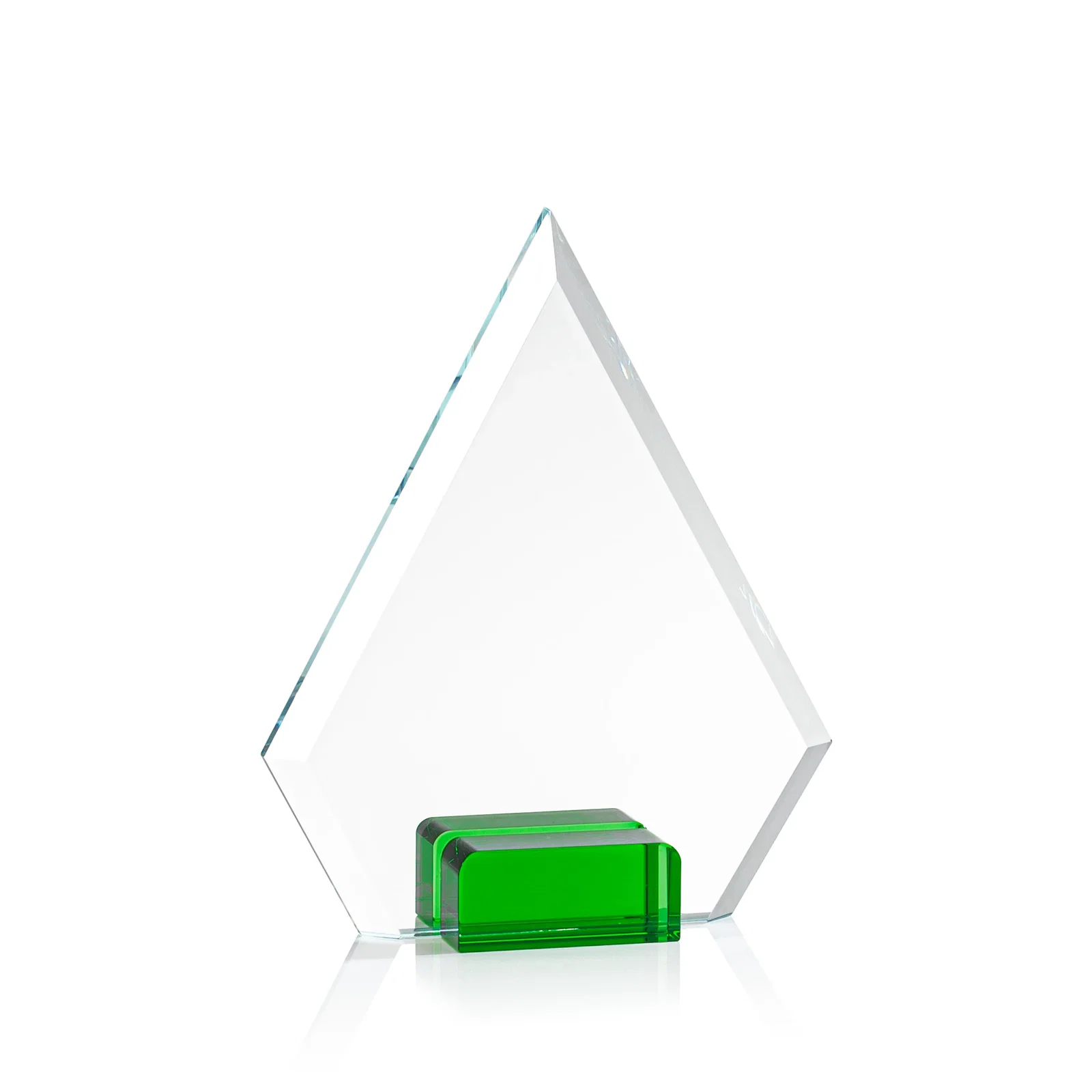 Branded Starfire Crystal Diamond Award Wedged Between Sapphire Panes for dealer and partner awards