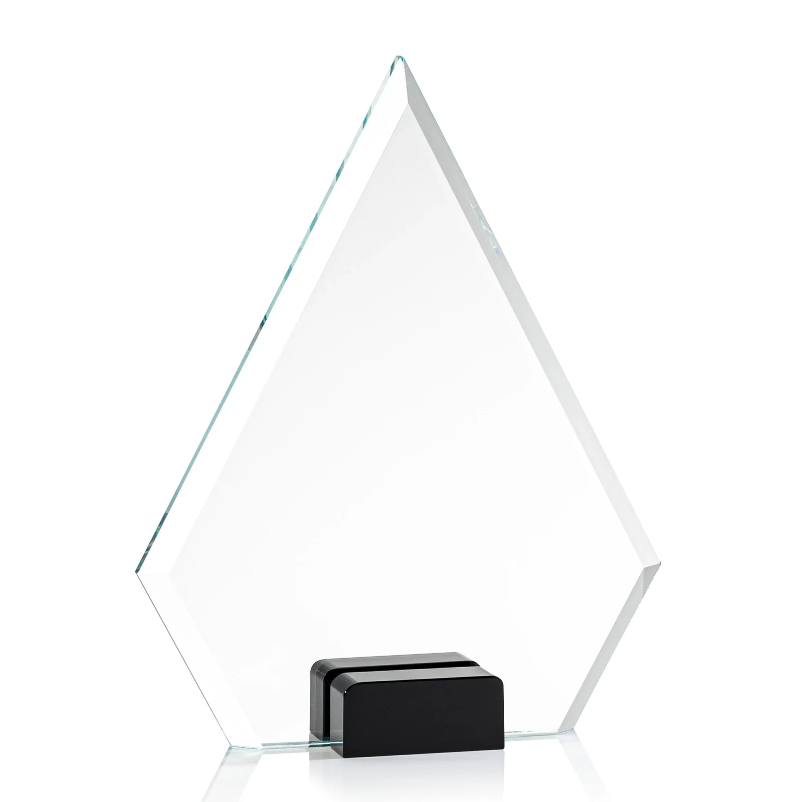 Custom printed Starfire Crystal Diamond Award Wedged Between Sapphire Panes for sales achievement awards