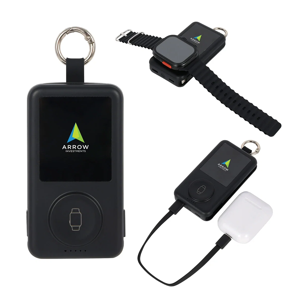 Custom Charter 6200mAh Light Up Power Bank, front view of the branded power bank
