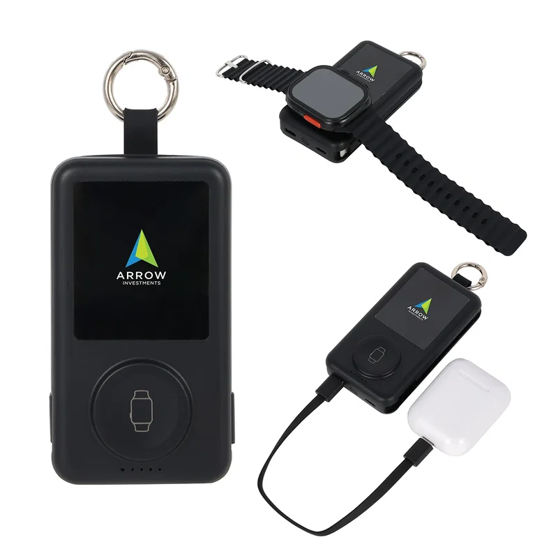 Custom Charter 6200mAh Light Up Power Bank, front view of the branded power bank