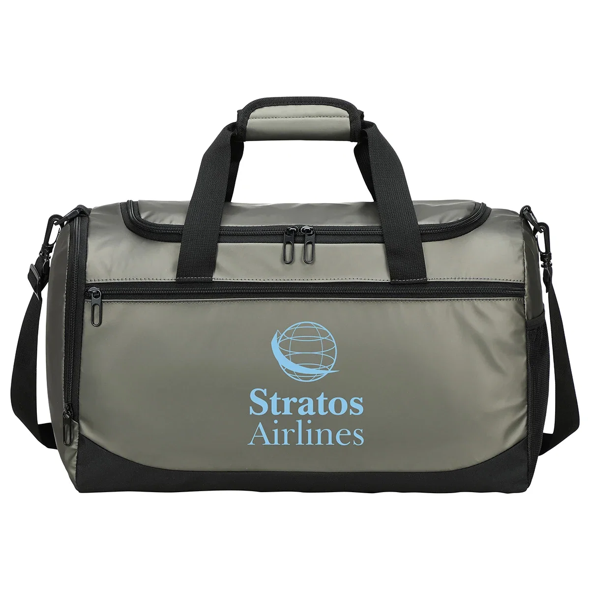 Side profile of the Chateau Leatherette Duffel bag