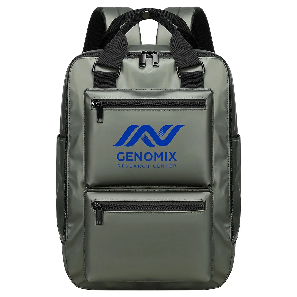 Custom branded Chateau backpack, padded laptop sleeve open