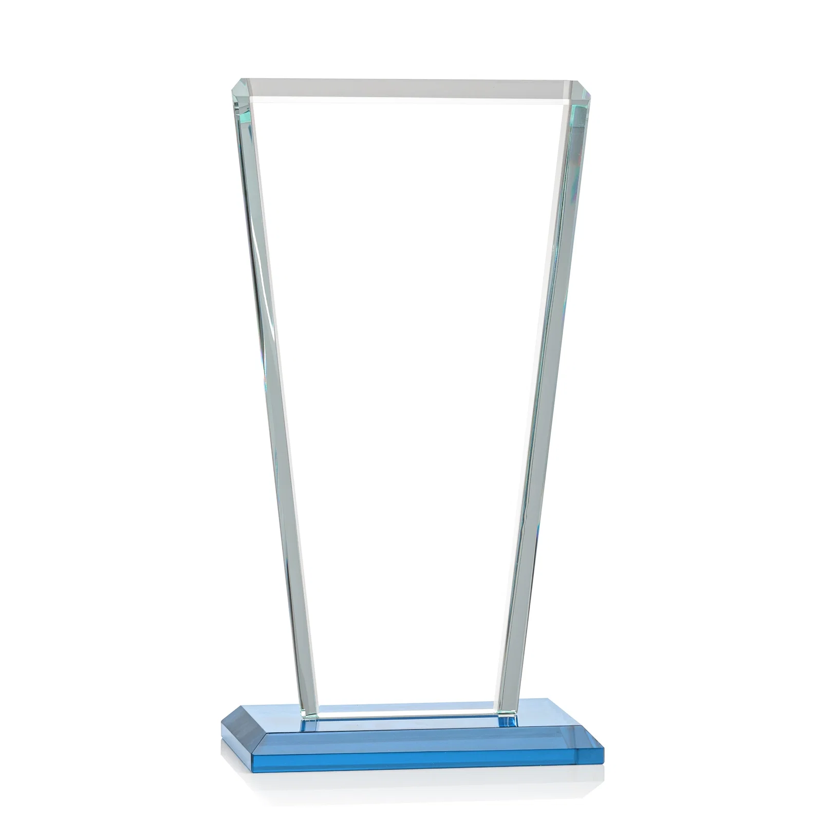 Personalized Starfire Crystal Award on Rosewood Base, Full-Color Print Option, with your logo for retirement presentations