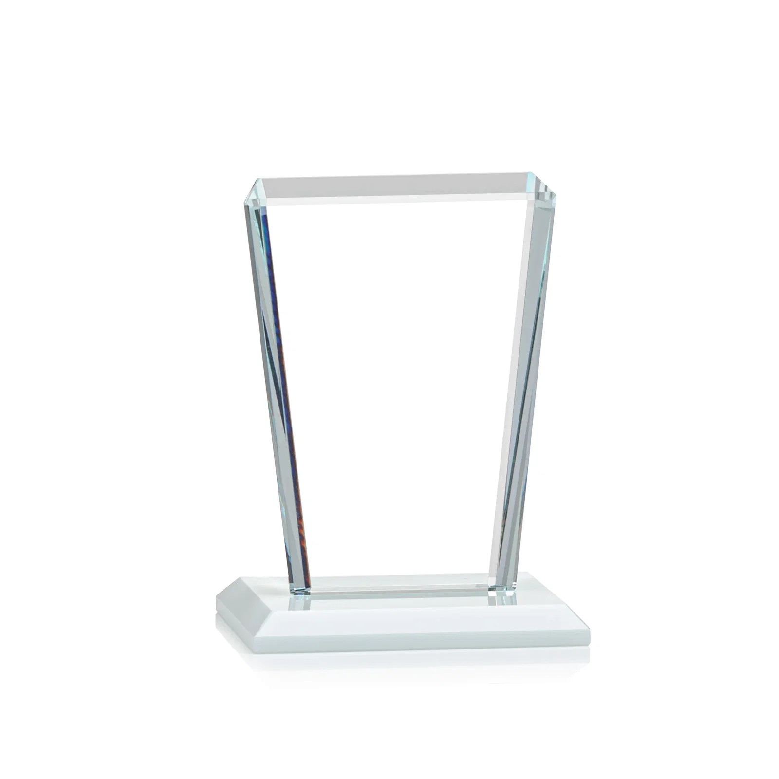 Personalized Starfire Crystal Award on Rosewood Base, Full-Color Print Option, with your logo for team milestone celebrations
