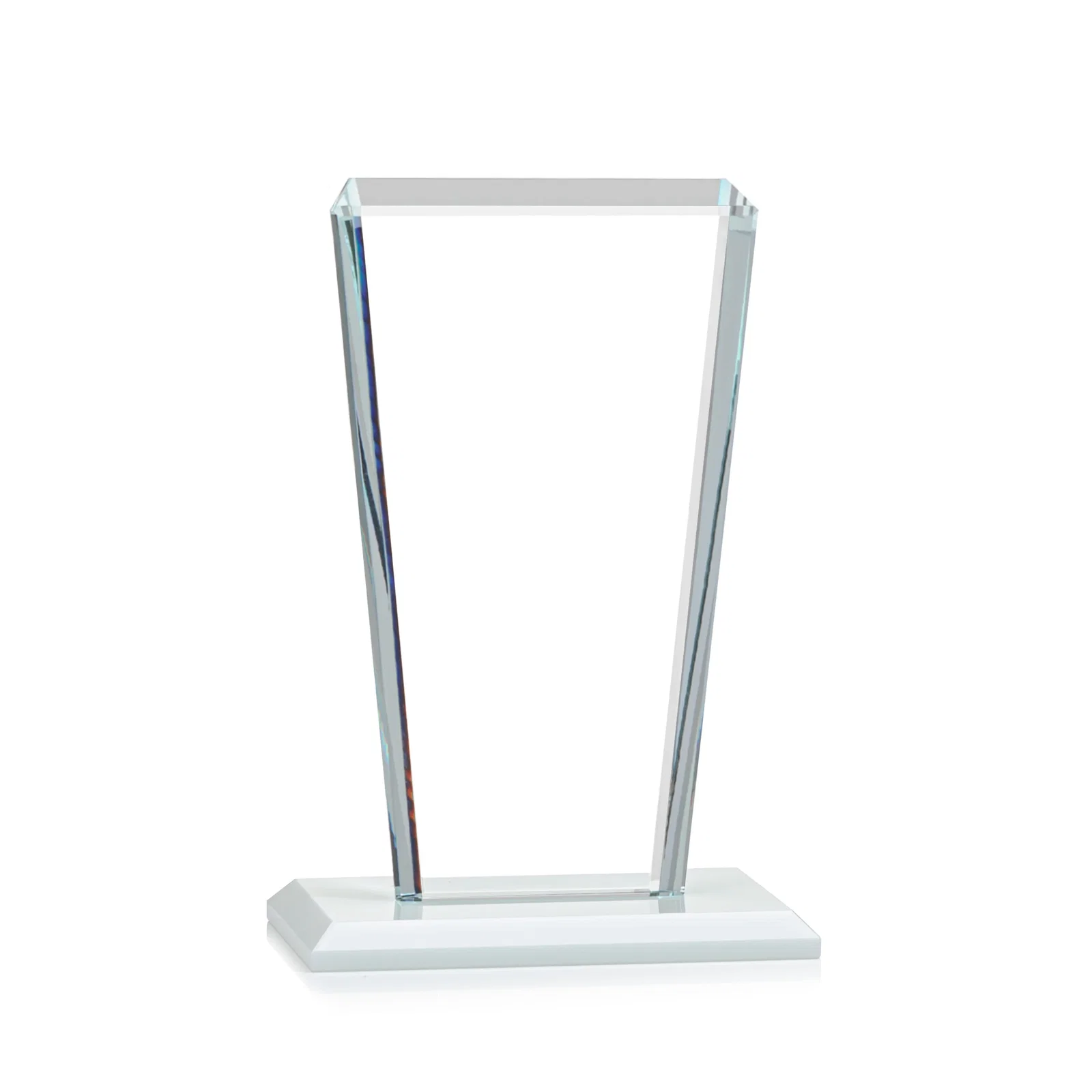 Personalized Starfire Crystal Award on Rosewood Base, Full-Color Print Option, with your logo for donor appreciation