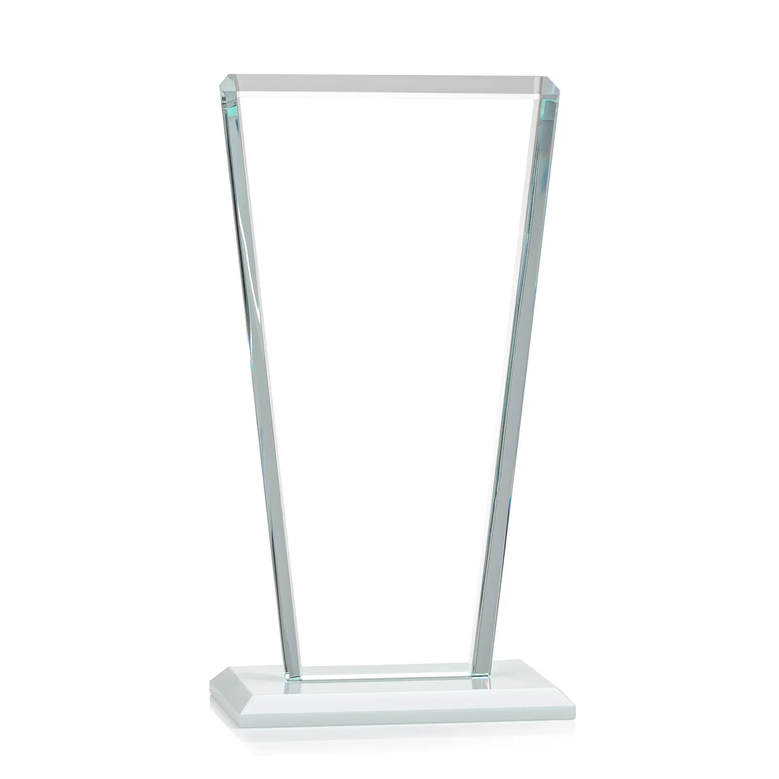 Personalized Starfire Crystal Award on Rosewood Base, Full-Color Print Option, with your logo for graduation ceremonies