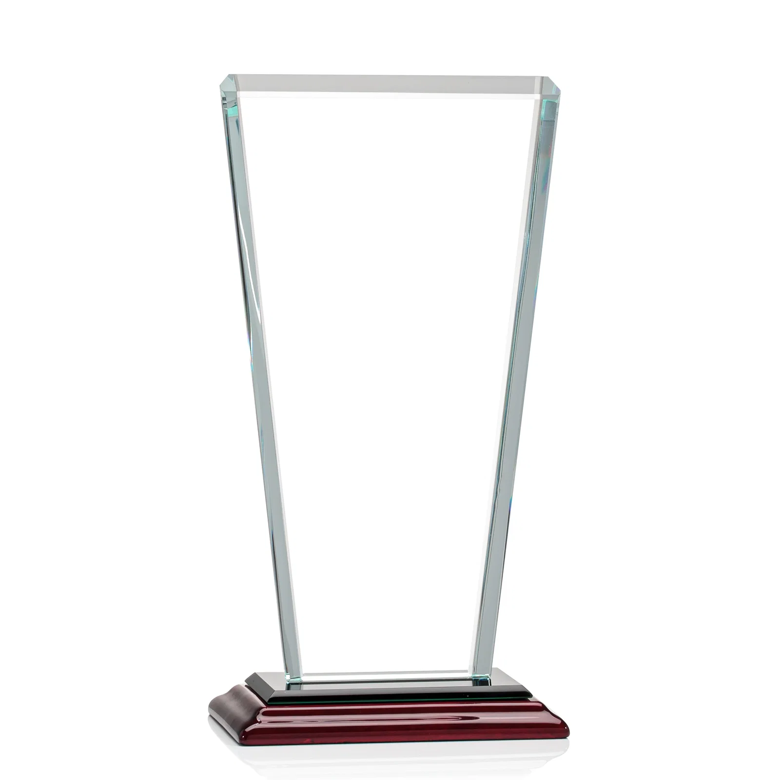 Personalized Starfire Crystal Award on Rosewood Base, Full-Color Print Option, with your logo for dealer and partner awards