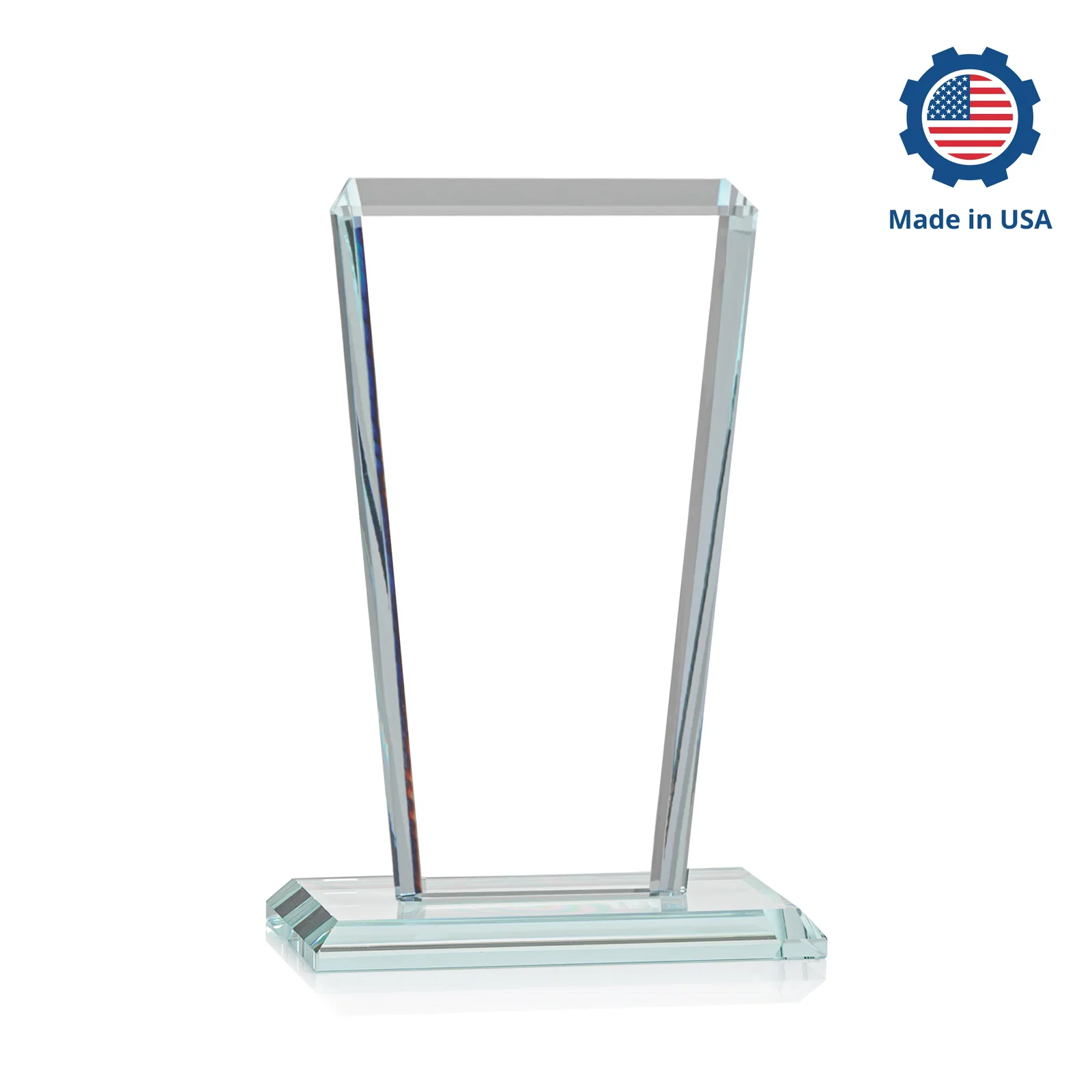 Promotional Starfire Crystal Award on Rosewood Base, Full-Color Print Option, with your logo for employee recognition