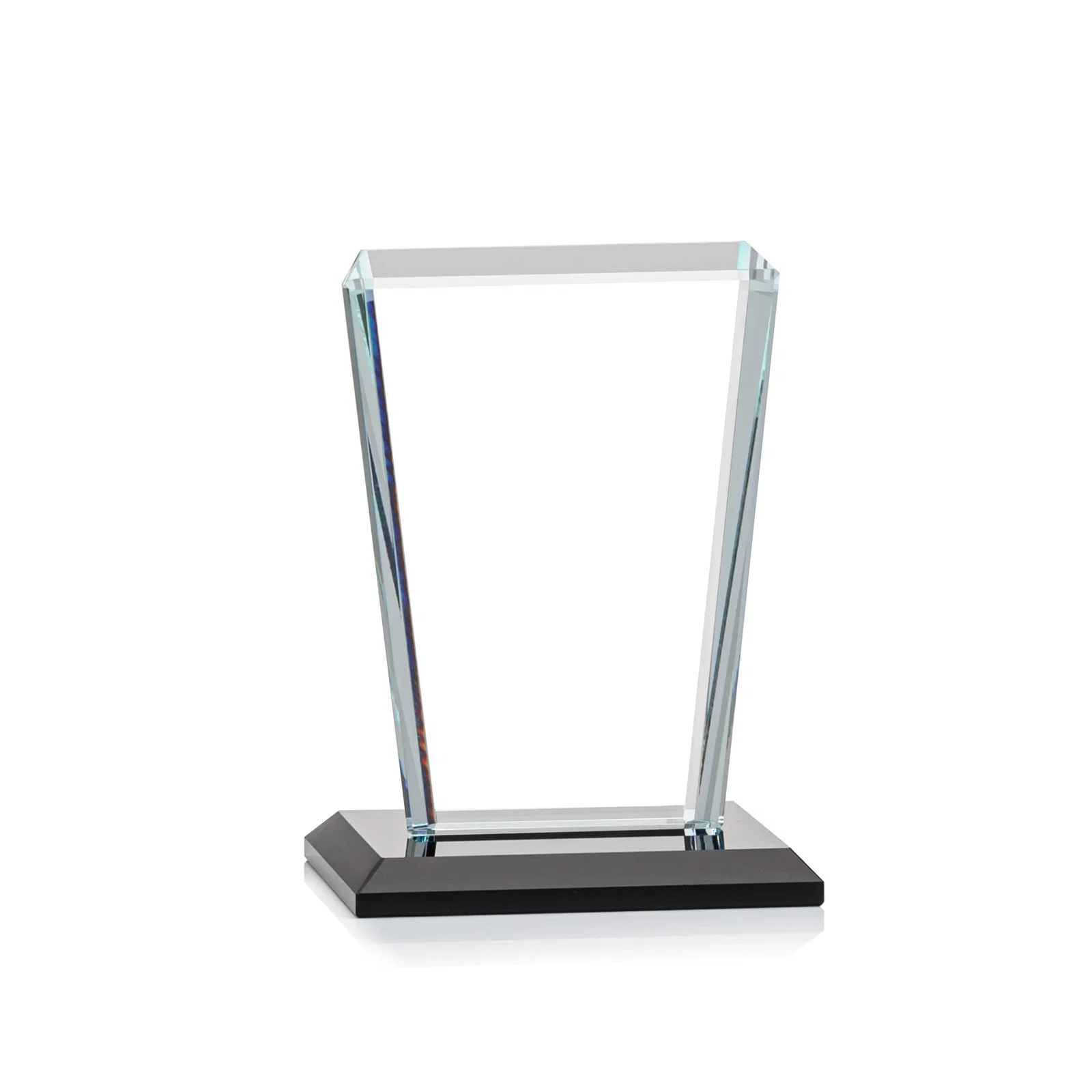 Custom engraved Starfire Crystal Award on Rosewood Base, Full-Color Print Option for safety achievement programs