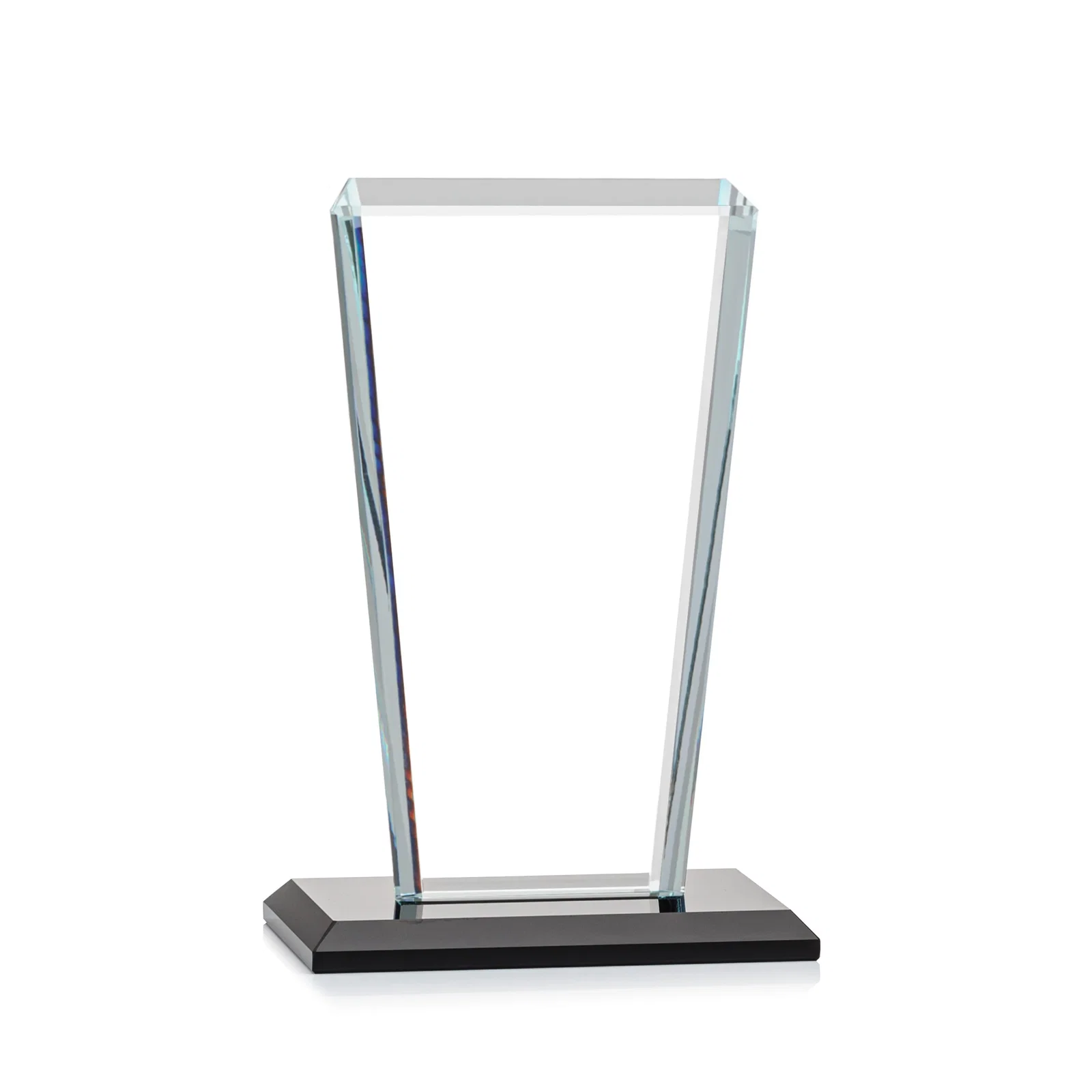 Custom engraved Starfire Crystal Award on Rosewood Base, Full-Color Print Option for volunteer appreciation