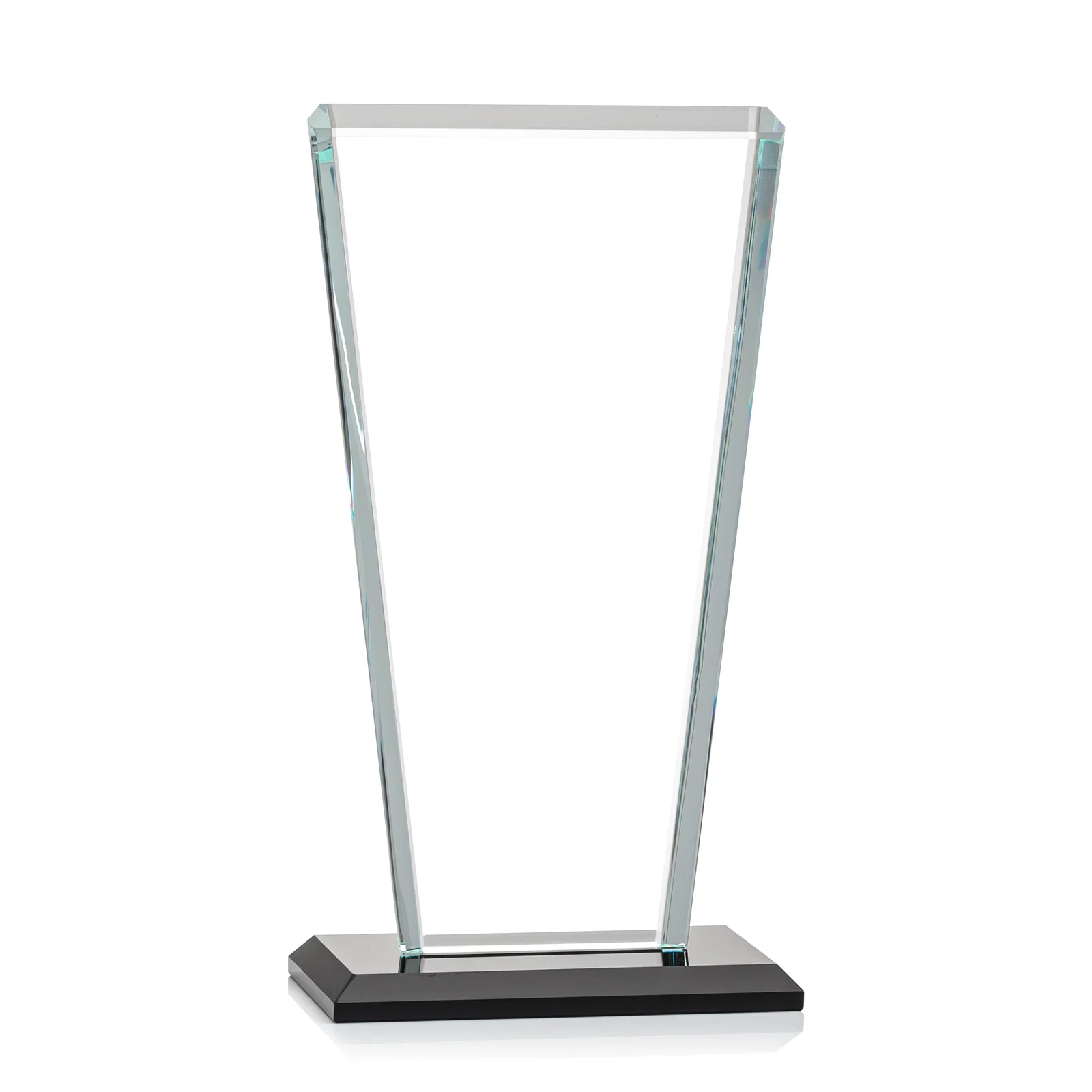 Custom engraved Starfire Crystal Award on Rosewood Base, Full-Color Print Option for dealer and partner awards