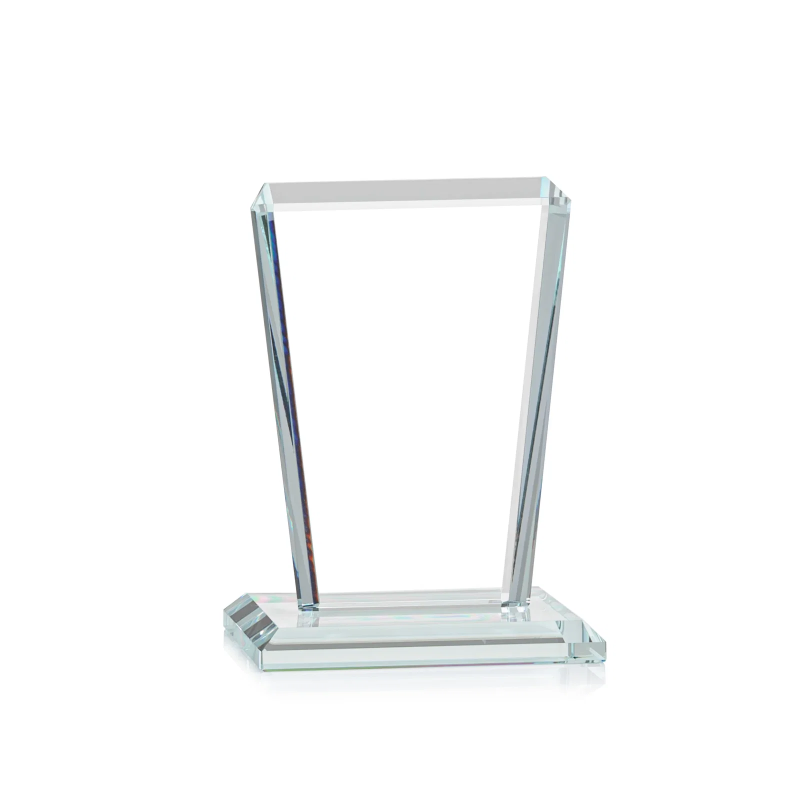 Custom engraved Starfire Crystal Award on Rosewood Base, Full-Color Print Option for company anniversary events
