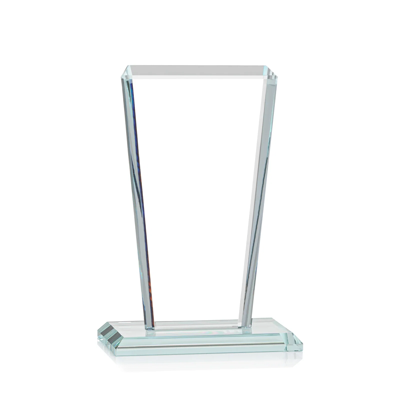 Custom Starfire Crystal Award on Rosewood Base, Full-Color Print Option, with your logo for employee recognition