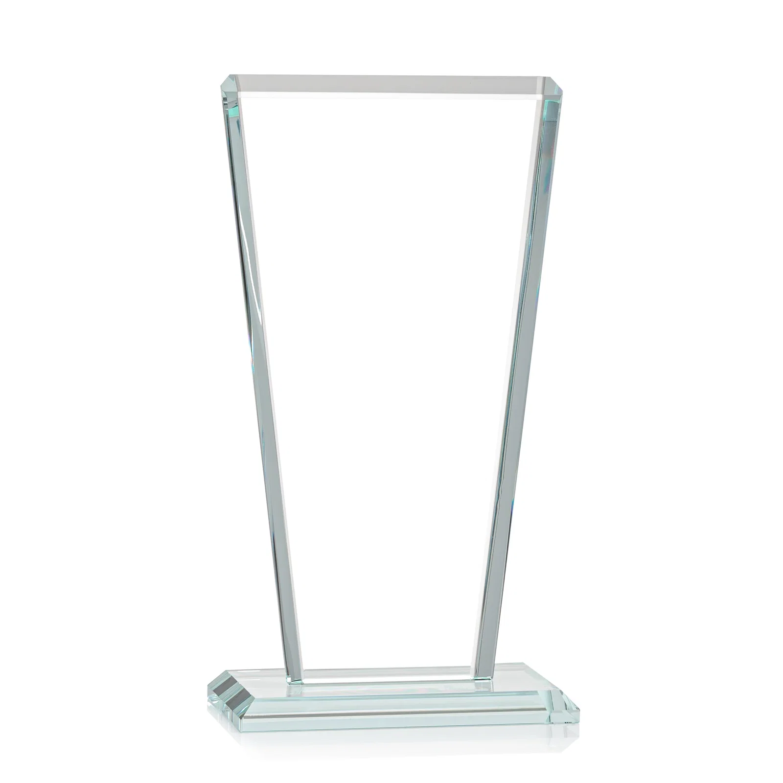Custom Starfire Crystal Award on Rosewood Base, Full-Color Print Option, with your logo for corporate award ceremonies