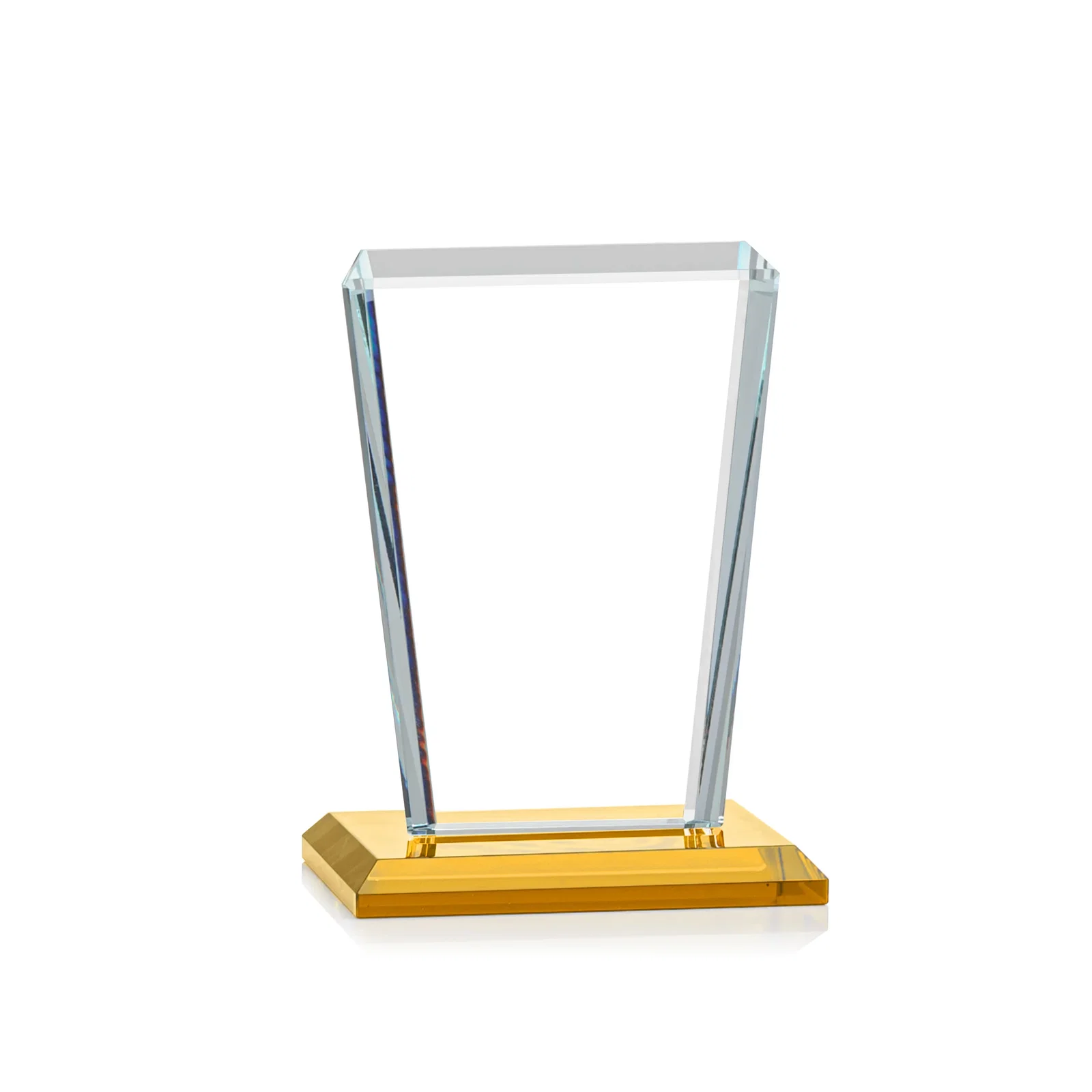 Custom Starfire Crystal Award on Rosewood Base, Full-Color Print Option, with your logo for service anniversary gifts