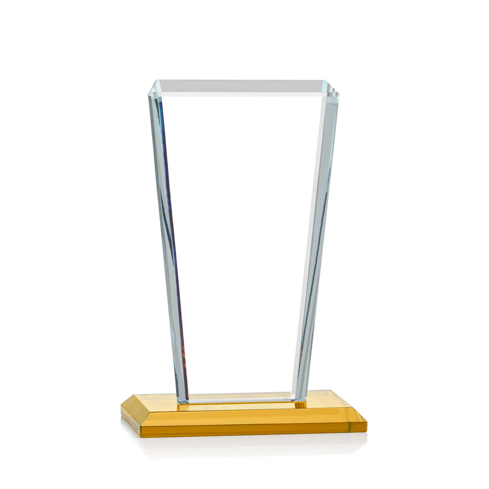 Custom Starfire Crystal Award on Rosewood Base, Full-Color Print Option, with your logo for sales achievement awards