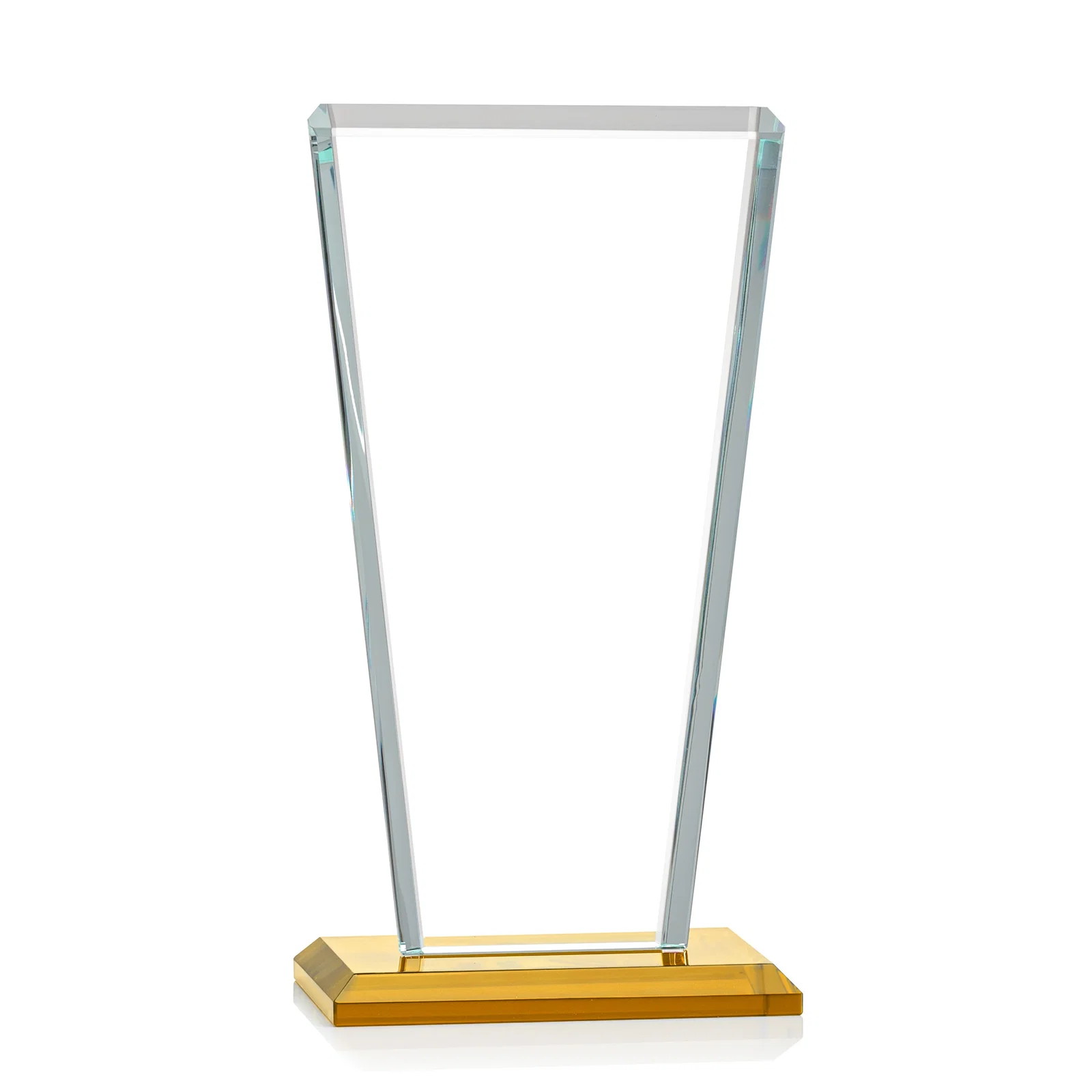 Custom Starfire Crystal Award on Rosewood Base, Full-Color Print Option, with your logo for retirement presentations