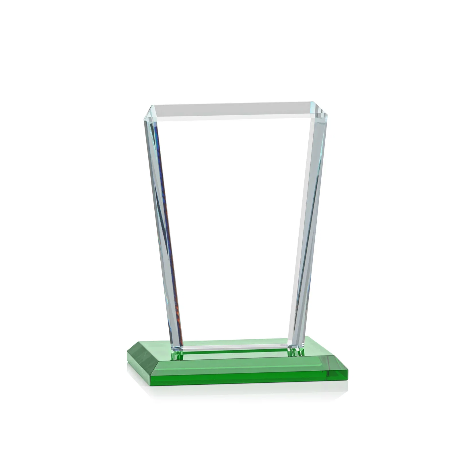Custom Starfire Crystal Award on Rosewood Base, Full-Color Print Option, with your logo for team milestone celebrations