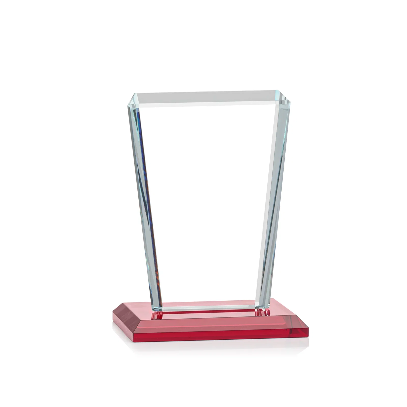 Custom Starfire Crystal Award on Rosewood Base, Full-Color Print Option, with your logo for company anniversary events