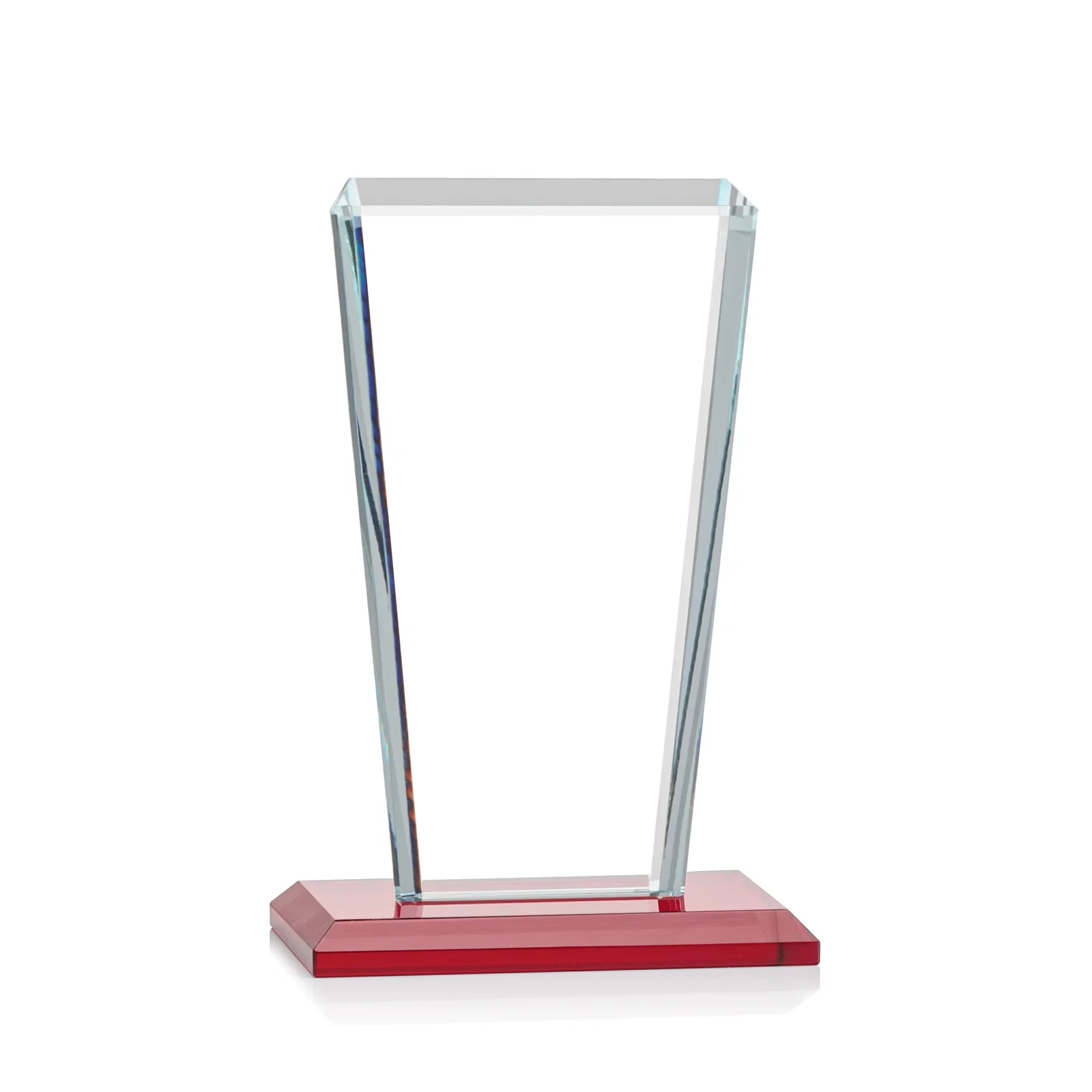 Personalized Starfire Crystal Award on Rosewood Base, Full-Color Print Option, with your logo for employee recognition
