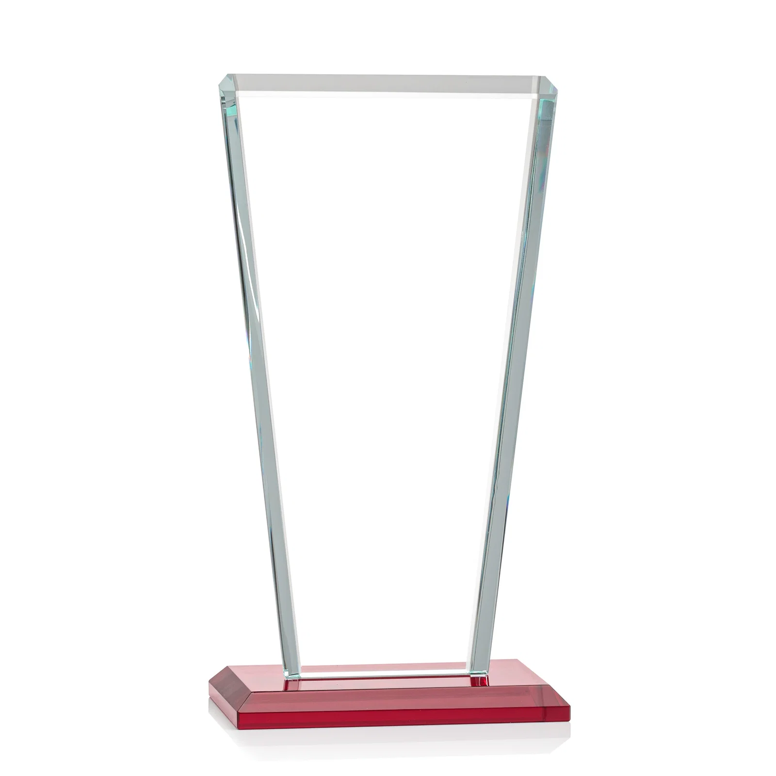 Personalized Starfire Crystal Award on Rosewood Base, Full-Color Print Option, with your logo for corporate award ceremonies
