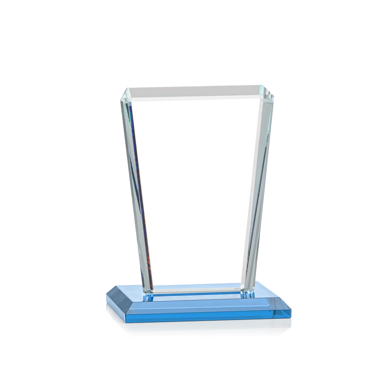 Personalized Starfire Crystal Award on Rosewood Base, Full-Color Print Option, with your logo for service anniversary gifts