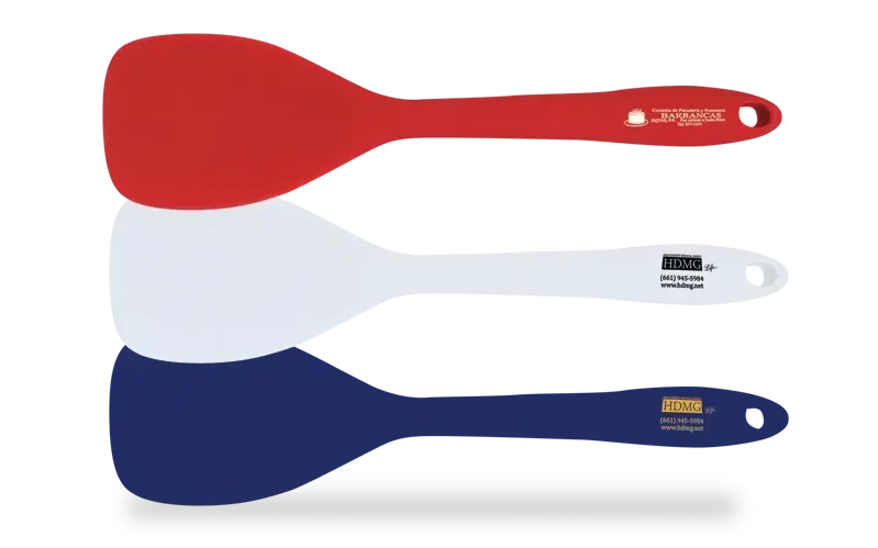 Chef's Special Silicone Square Spoon. Silicone square-head cooking spoon for reaching pan corners