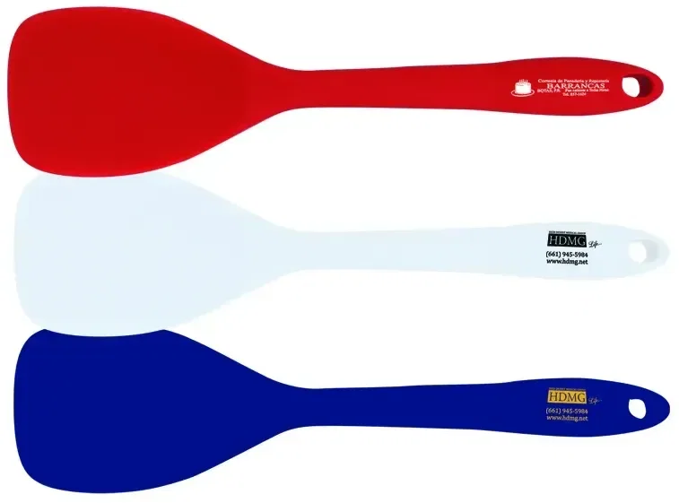 Chef's Special Silicone Square Spoon. Silicone square-head cooking spoon for reaching pan corners, view 3