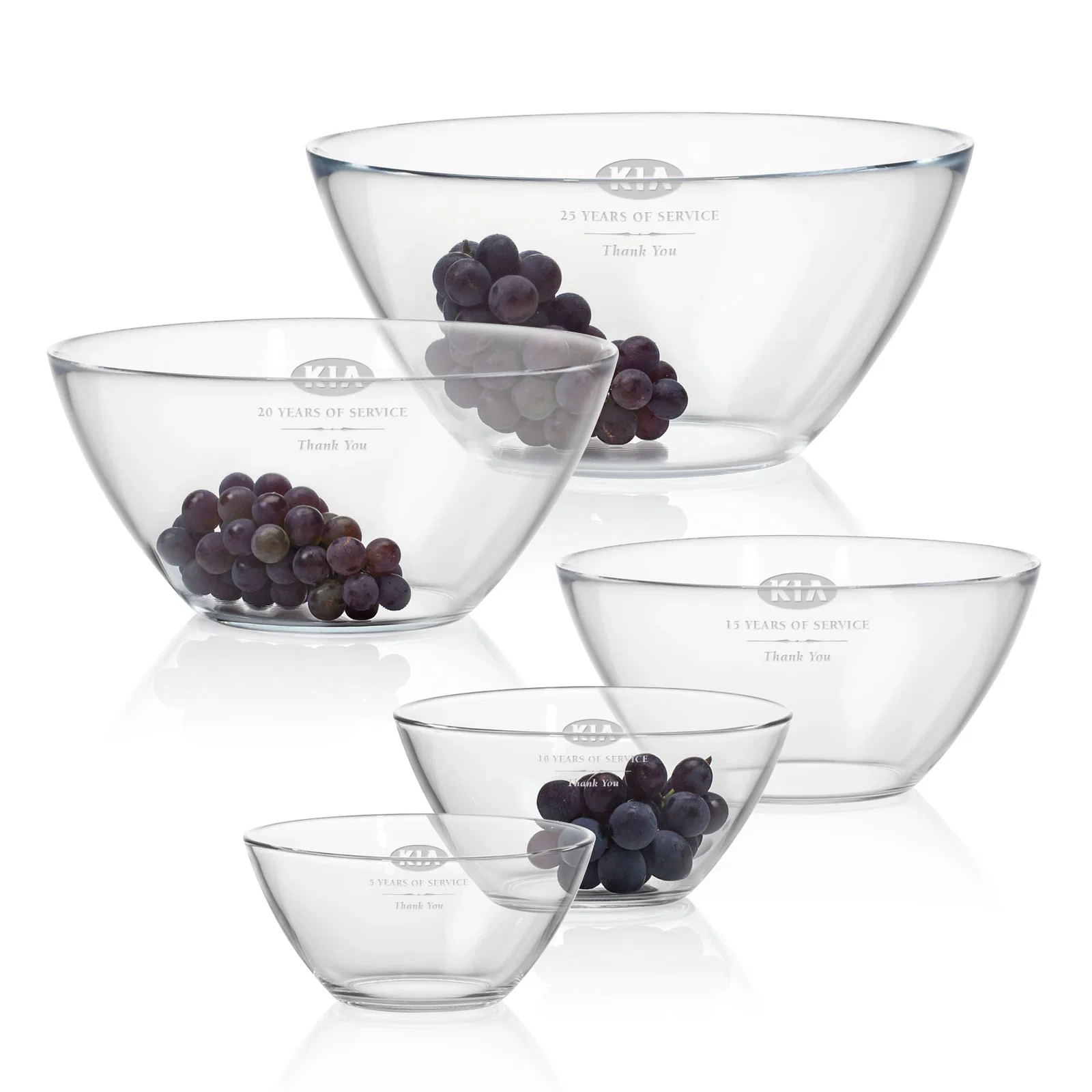 Custom Clear Glass Bowl Award, crystal vase for employee recognition