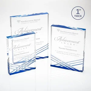 Acrylic Tombstone Award with Crisscross Grooves