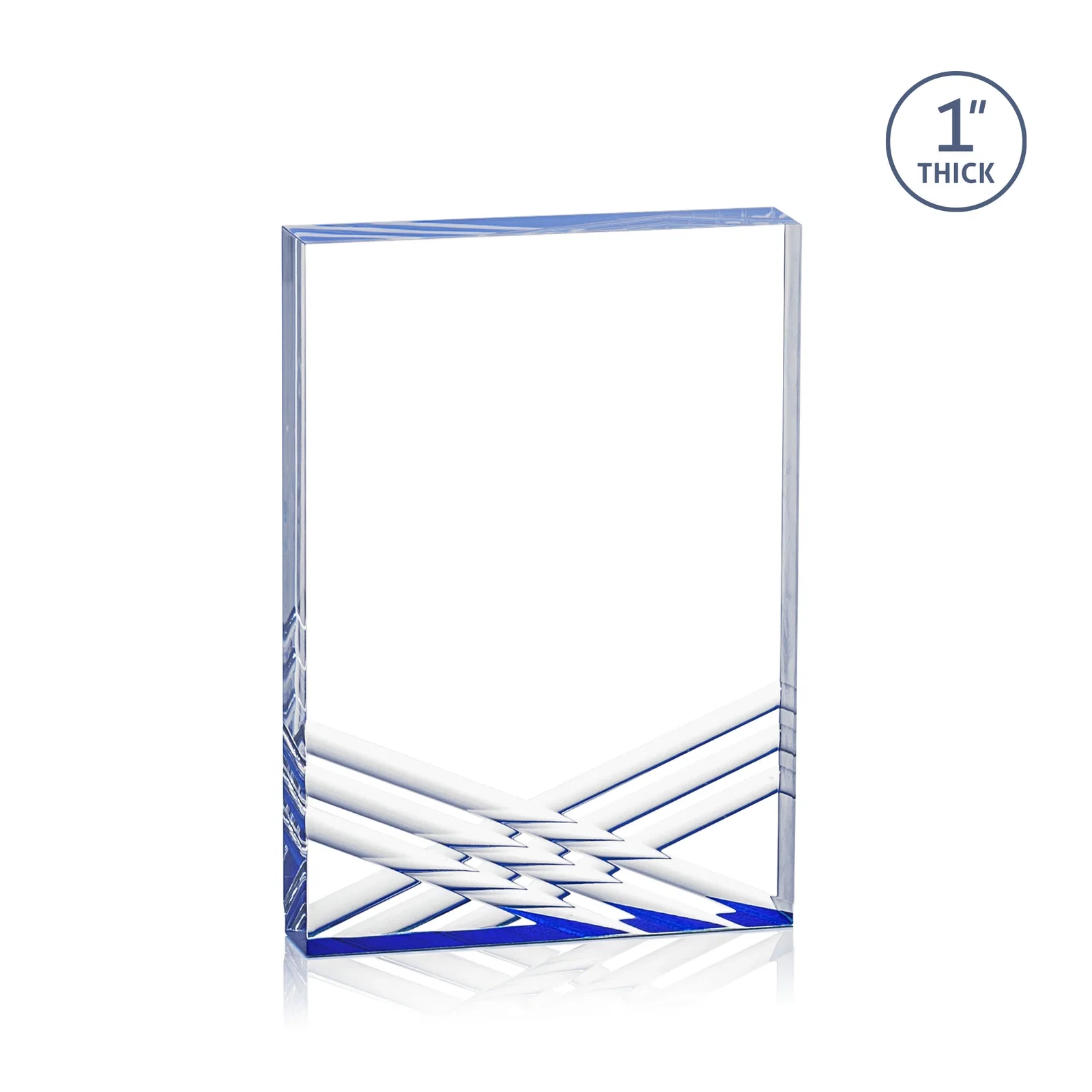 Promotional Acrylic Tombstone Award with Crisscross Grooves for employee recognition
