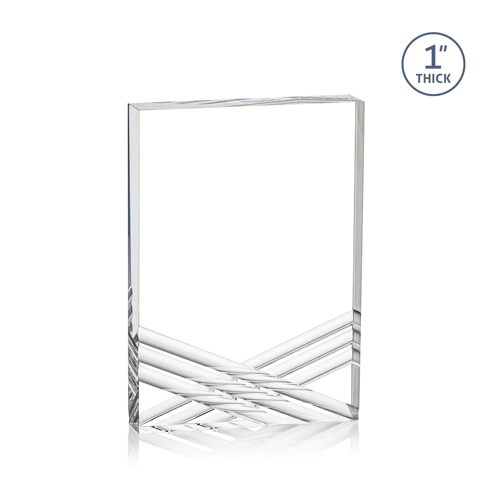 Promotional Acrylic Tombstone Award with Crisscross Grooves for sales achievement awards