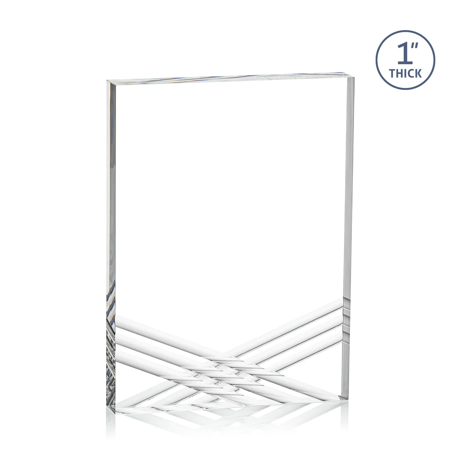 Promotional Acrylic Tombstone Award with Crisscross Grooves for retirement presentations