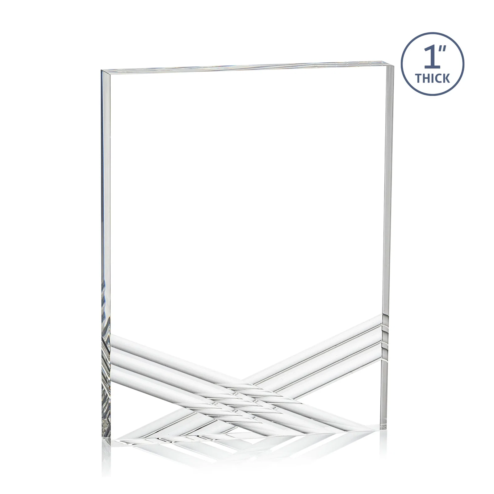 Promotional Acrylic Tombstone Award with Crisscross Grooves for team milestone celebrations