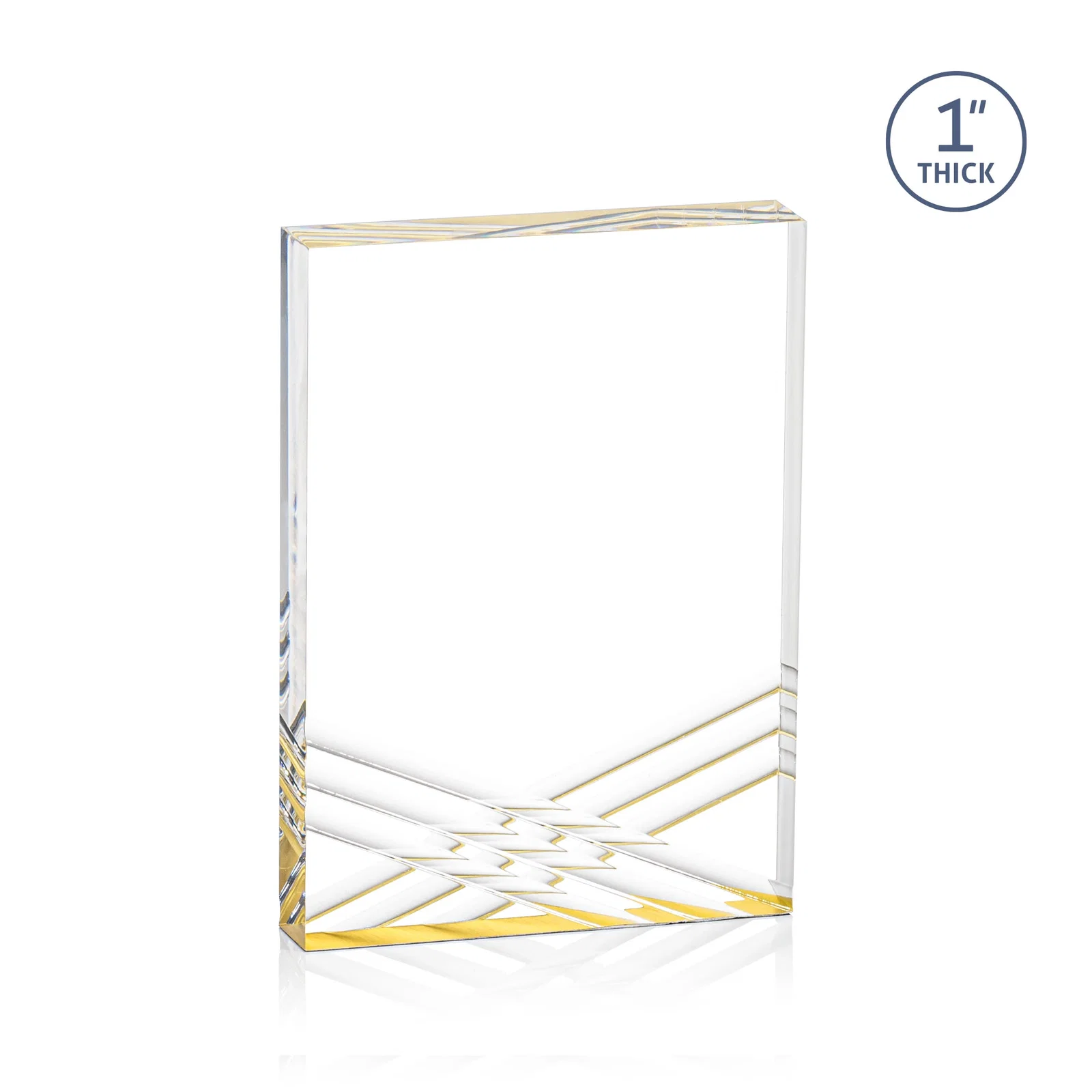 Promotional Acrylic Tombstone Award with Crisscross Grooves for donor appreciation