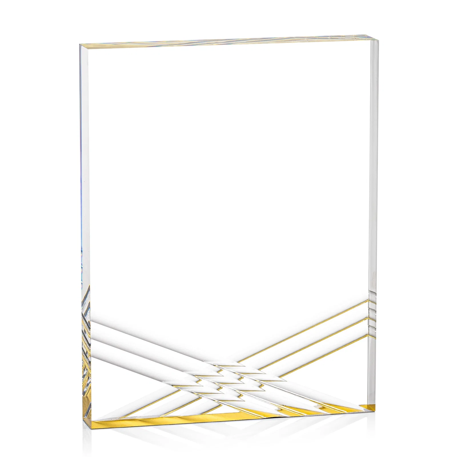 Promotional Acrylic Tombstone Award with Crisscross Grooves for graduation ceremonies