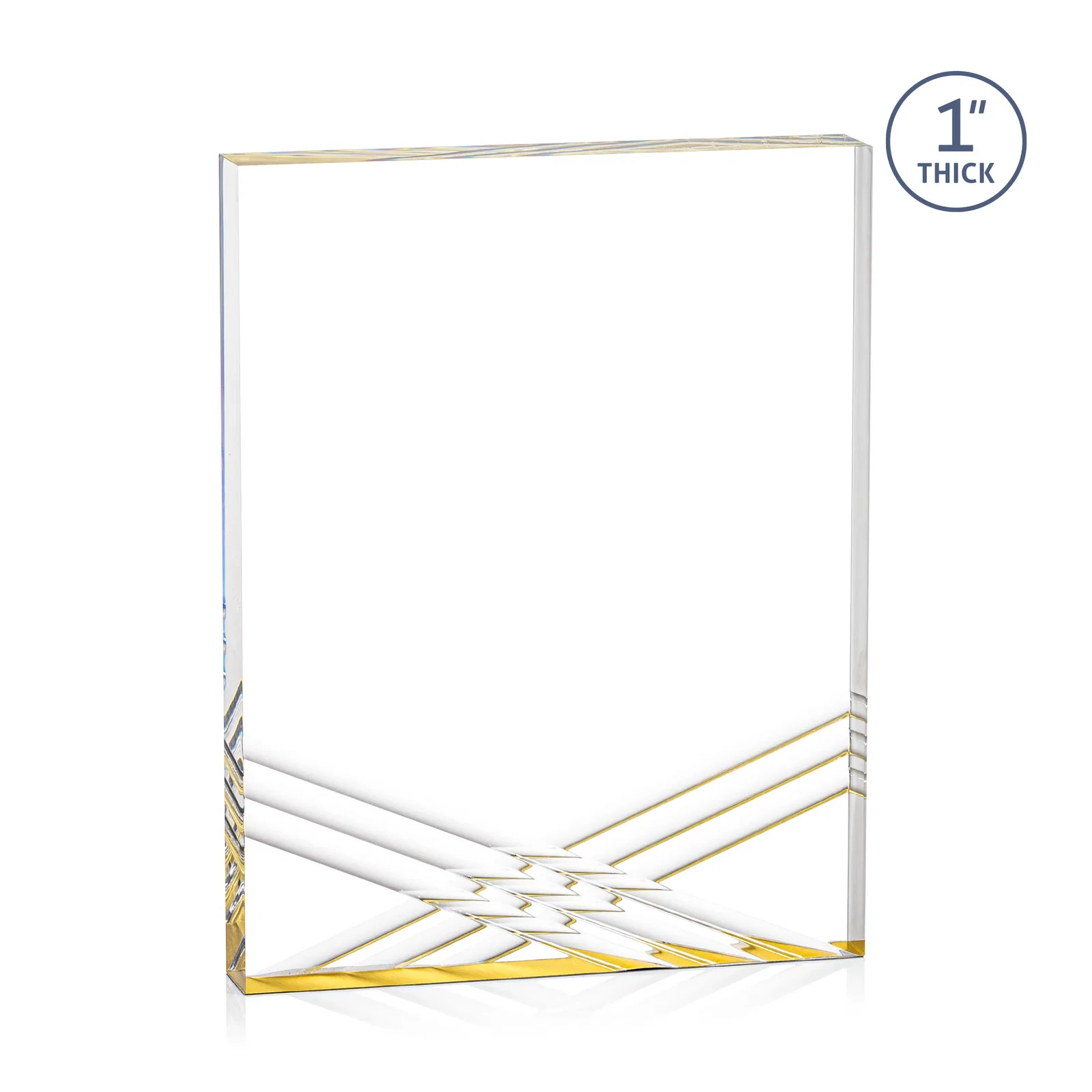 Promotional Acrylic Tombstone Award with Crisscross Grooves for volunteer appreciation