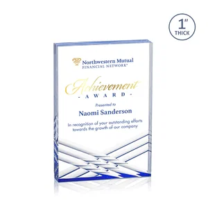 Acrylic Tombstone Award with Crisscross Grooves