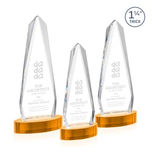 Optical Crystal Tower Award on Oval Base