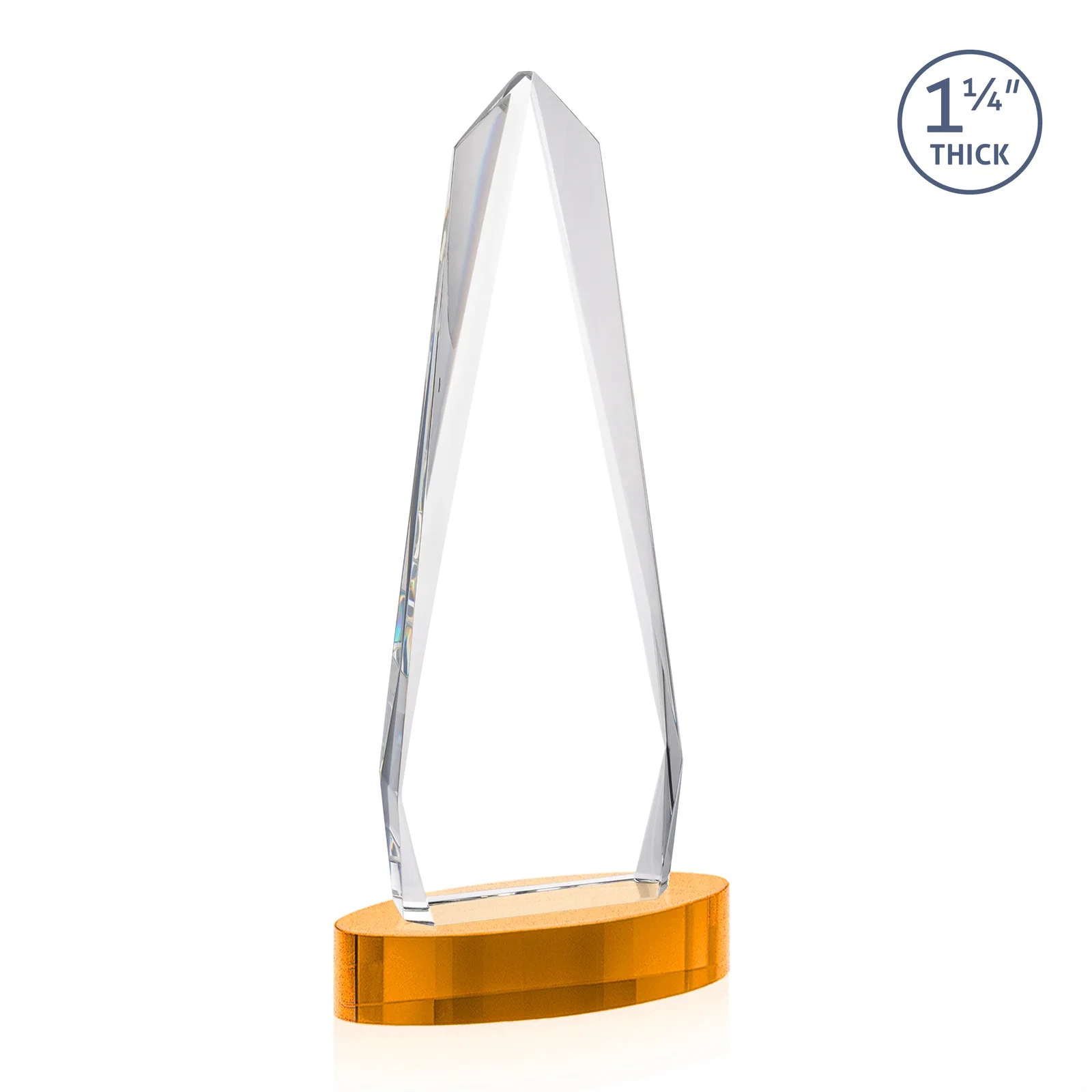 Custom Optical Crystal Tower Award on Oval Base, with your logo for dealer and partner awards
